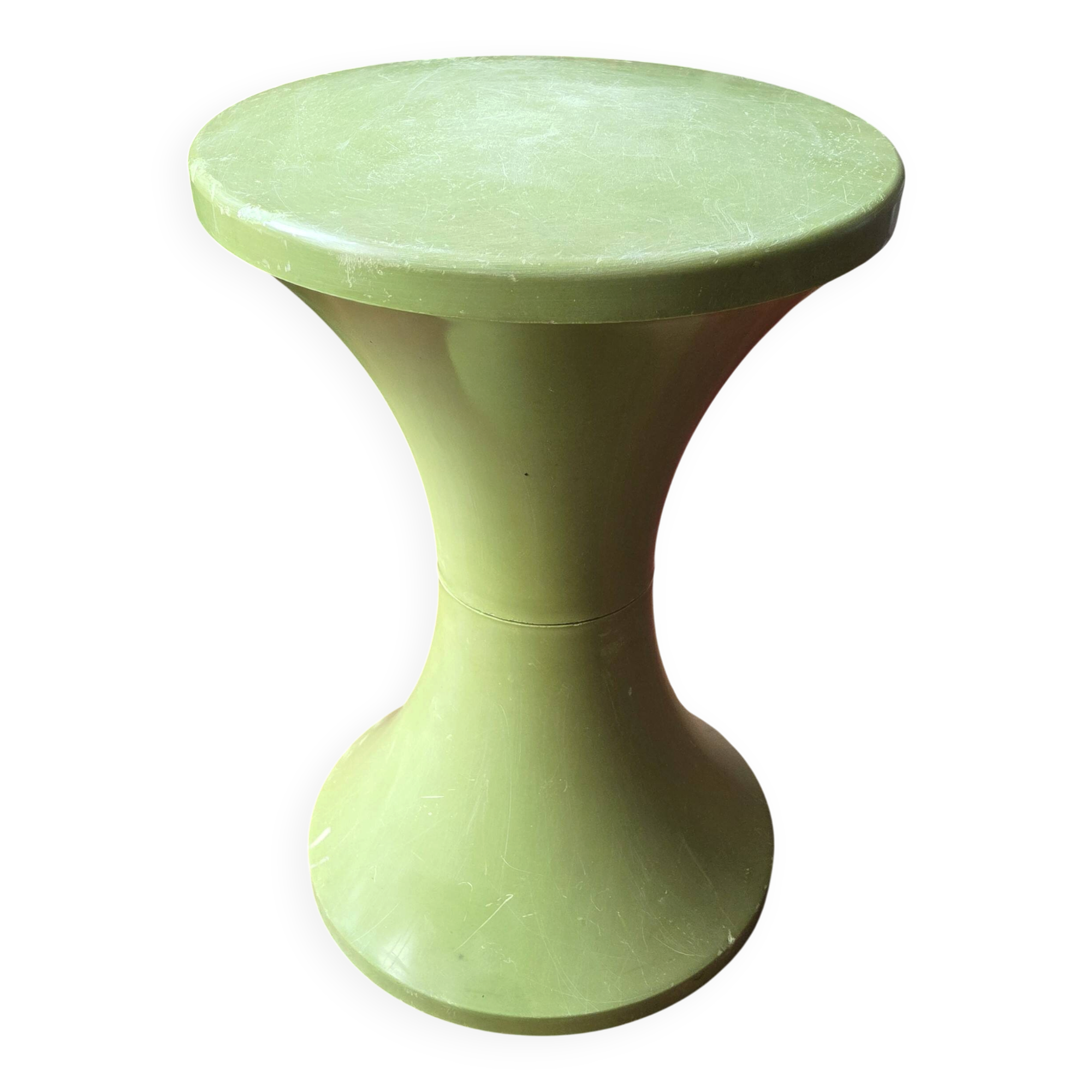 Tam Tam Original Stool - Henry Massonnet / Stamp - Vintage 70s Anise Green