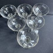 6 old champagne glasses – Blown glass