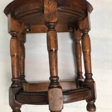 Tabouret de ferme demi lune vintage