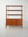 Scandinavian teak bookcase with pull-out desk