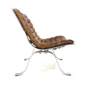 Scandinavian leather armchair "Ari", Arne Norell, Sweden, 1960