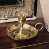 Round brass cellar rat candle holder