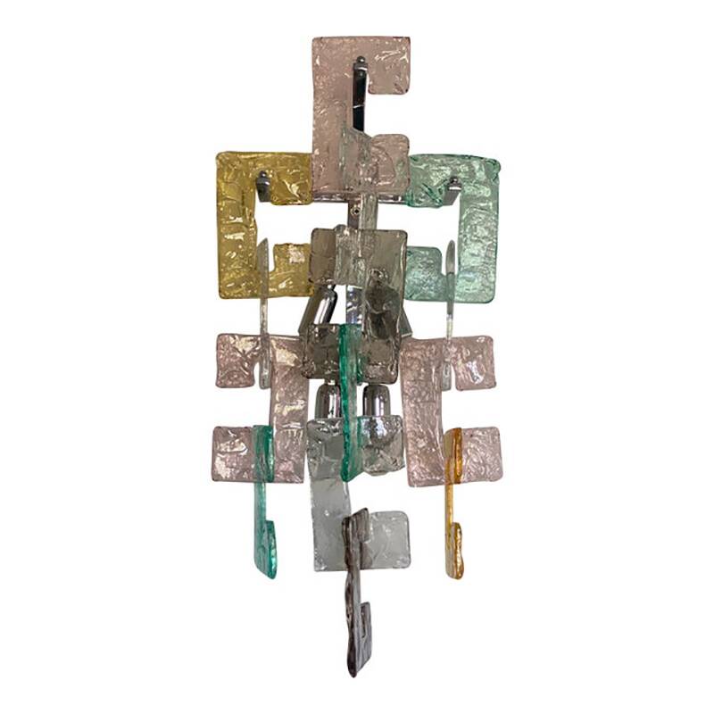 Contemporary Multicolors “Handmade C” Wall Sconce in Venini Style