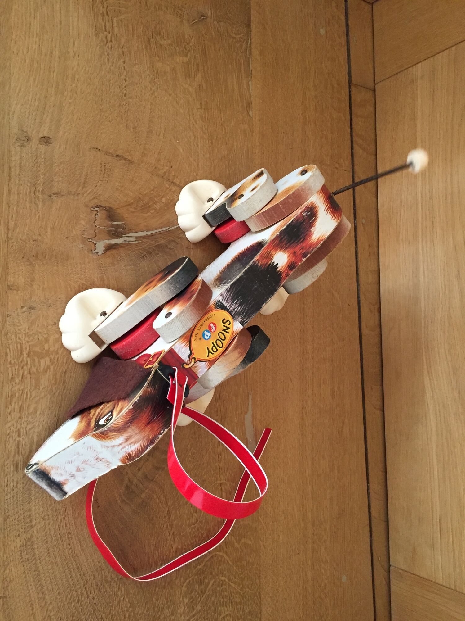 Snoopy Ficher Price wooden dog to shoot