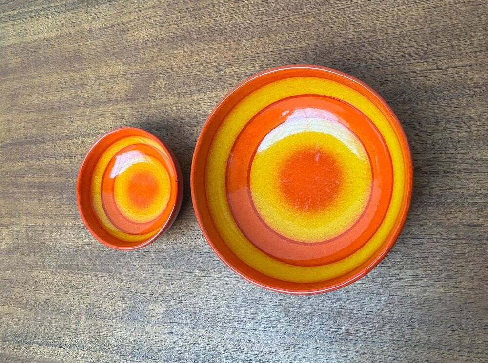 Set of 2 ceramic bowls by Baldelli, Italy.