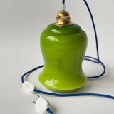 Vintage green opaline portable lamp