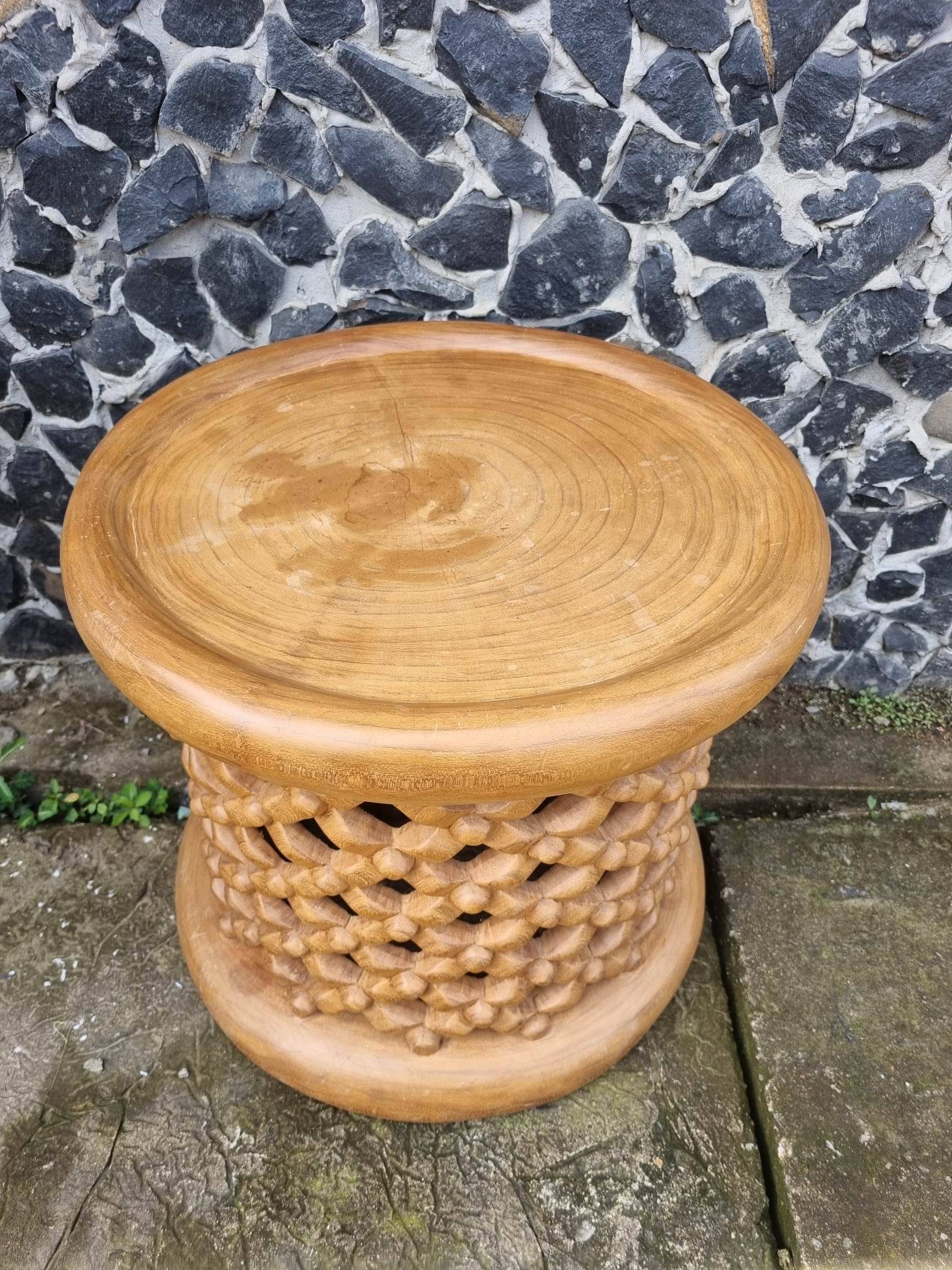 African stool Bamileke Natural brown