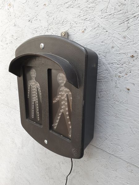 Industrial metal wall lamp pedestrian crossing