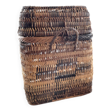 Asian rattan basket with lid 23×18 cm