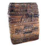 Panier asiatique en rotin avec couvercle 23×18 cm
