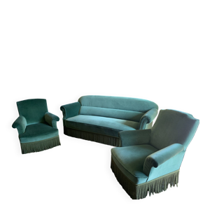 Canapé et 2 fauteuils - velours