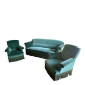 sofa and 2 velvet armchairs