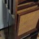 Lot de 4 chaises pliantes en bois et cannage vintage année 70