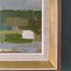 Mid-Century Modern Swedish "Houses by Nature" Vintage Landscape Oil Painting, Framed