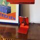 Mauro Martini, red 'Picchio' woodpecker table lamp, F.lli Martini Italy 1970s
