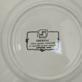 12 plates of the Obernai earthenware décor service signed Henri Loux