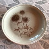 Lot de 6 assiettes beige en grès de Sarreguemine chardons