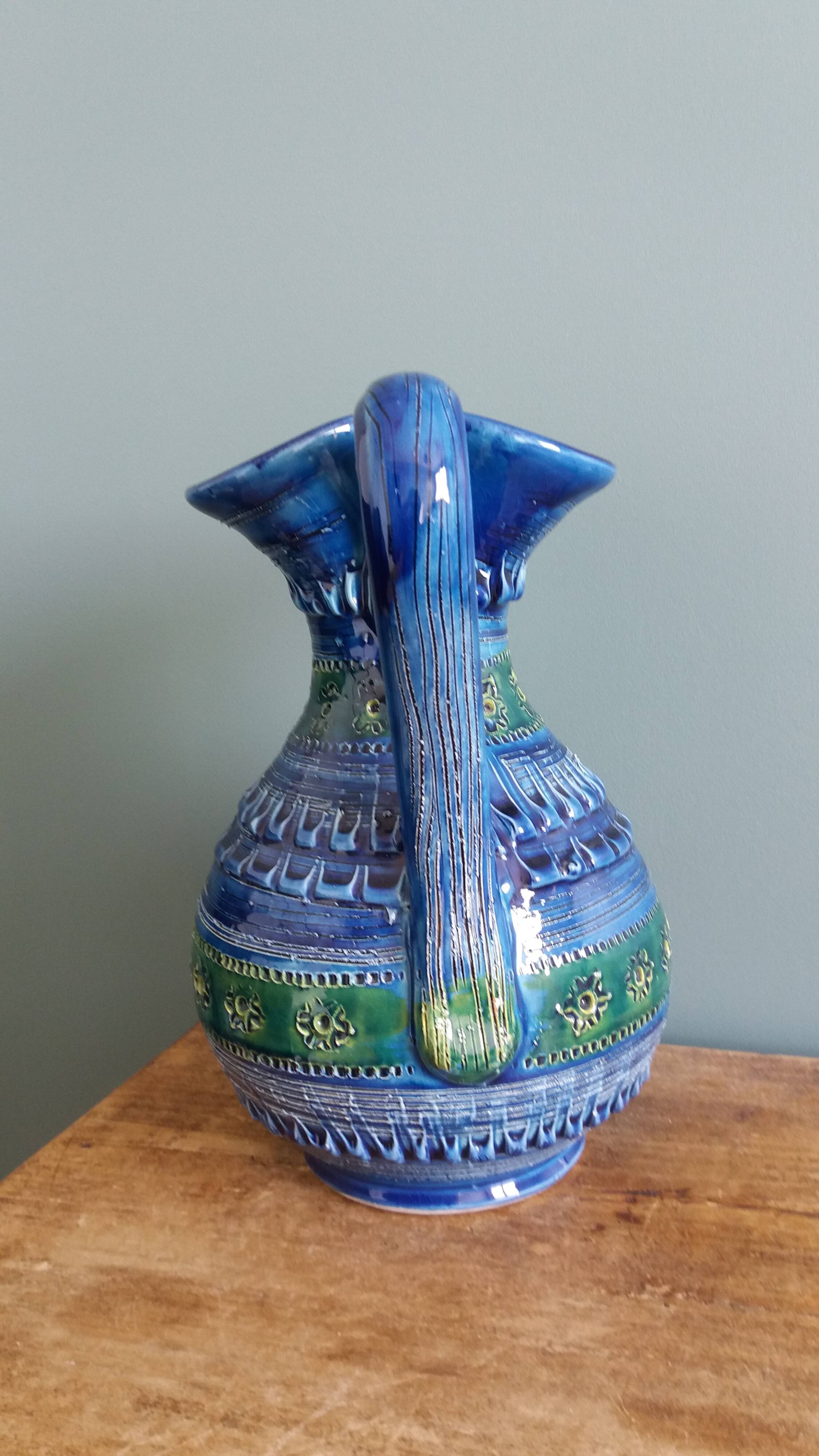 Nedo Scappini vase pitcher for Nuovo Rinascimento, Italy, Aldo Londi style