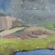 1954 Mid Century Modern Landscape Oil Painting 'Walking the Archipelago', Framed