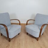 Pair of armchairs by jindrich halabala for up zavody