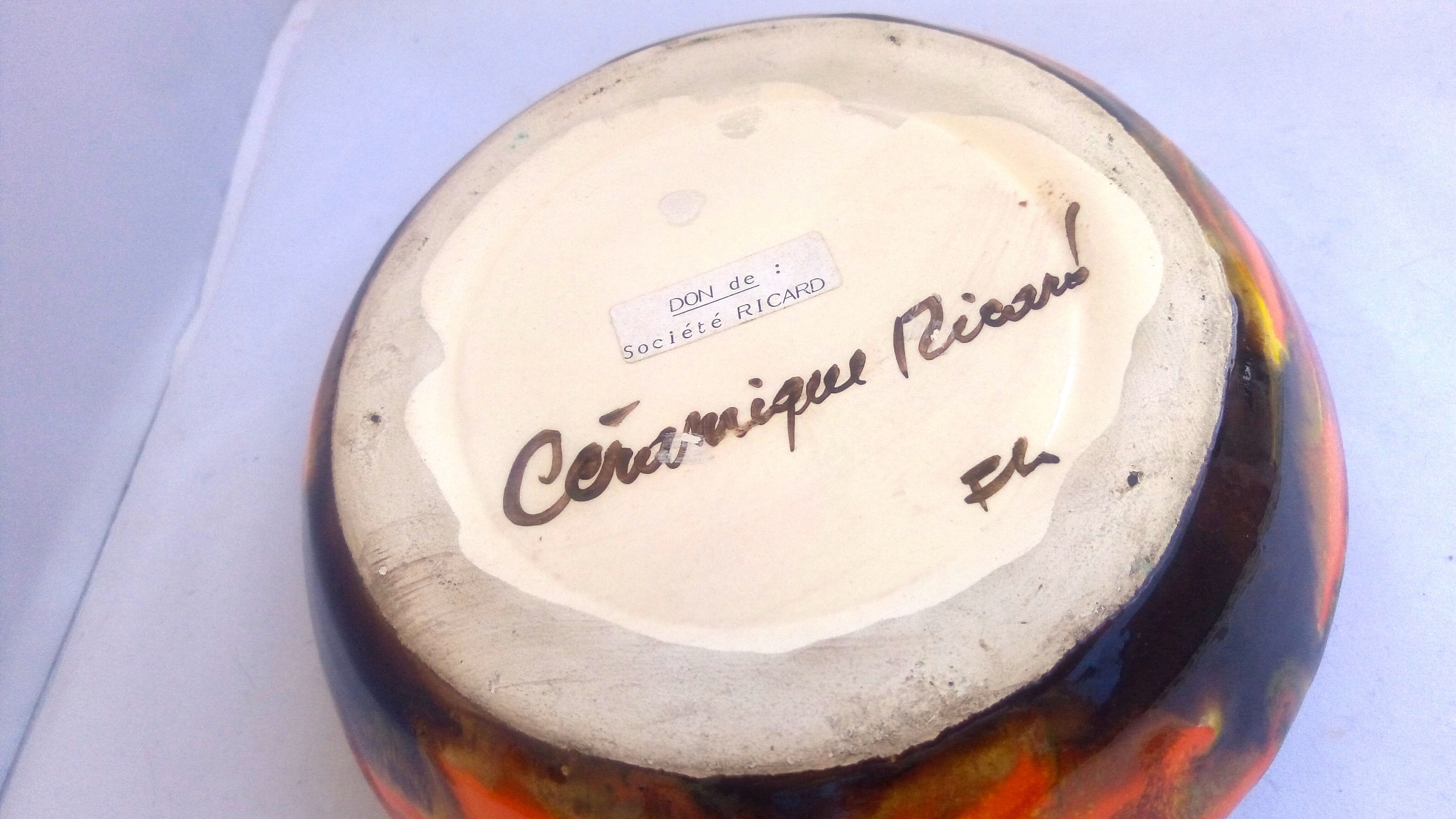 Vintage Ricard ceramic ashtray 1960