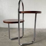 Bauhaus art deco console table in wood and chrome