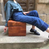 Leather pouf-chest