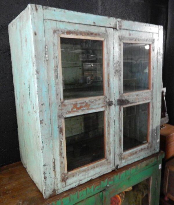 Buffet Petit Meuble Vitrine  Teck Piece Originale Inde