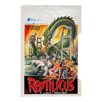 Affiche cinéma originale "Reptilicus" 36x54cm 1961