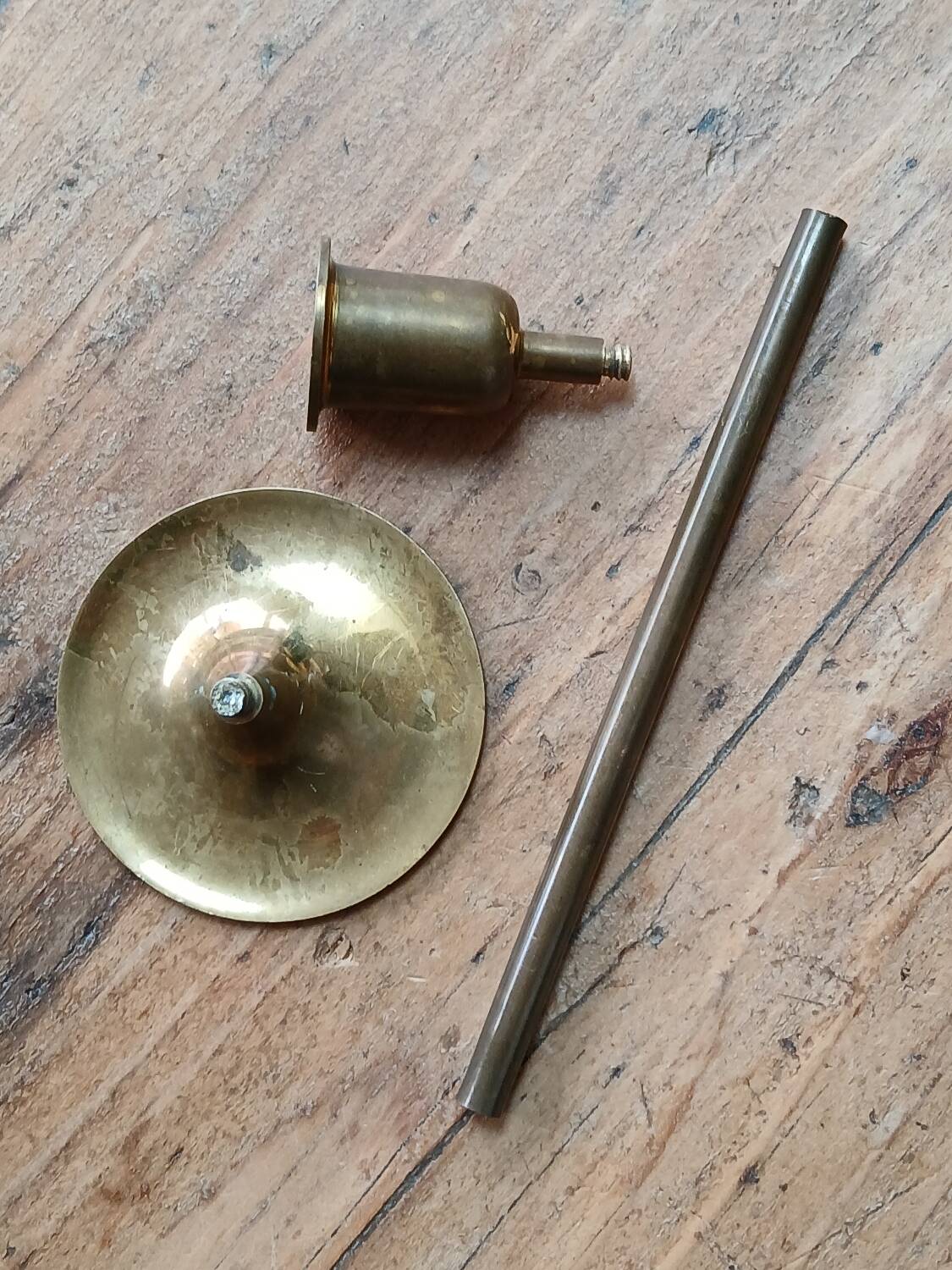 Brass candle holder, straight shape