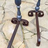 Vintage geometric andirons
