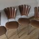 Lot of 4 chairs vintage petals 1970s