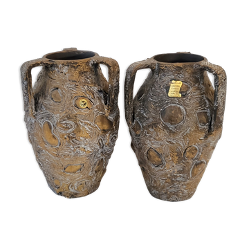 Pair of vintage Ceraverre vases 1960