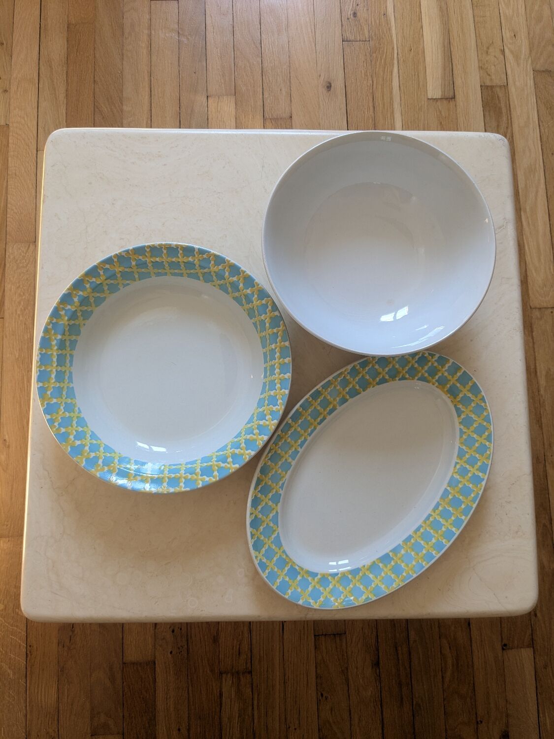 Three Golden Clover dishes, Digoin Sarreguemines