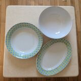 Three Golden Clover dishes, Digoin Sarreguemines