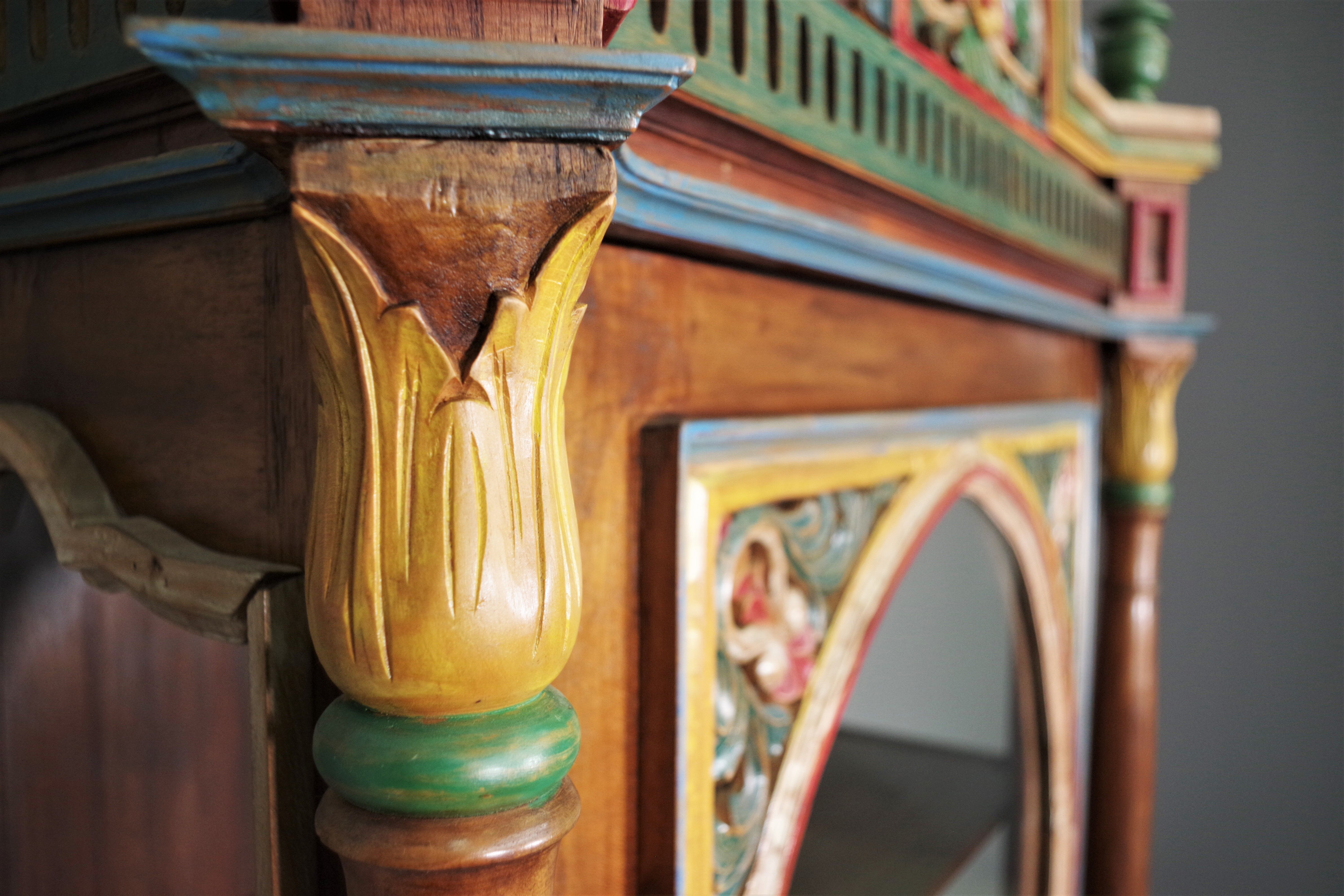 Carved wooden sideboard