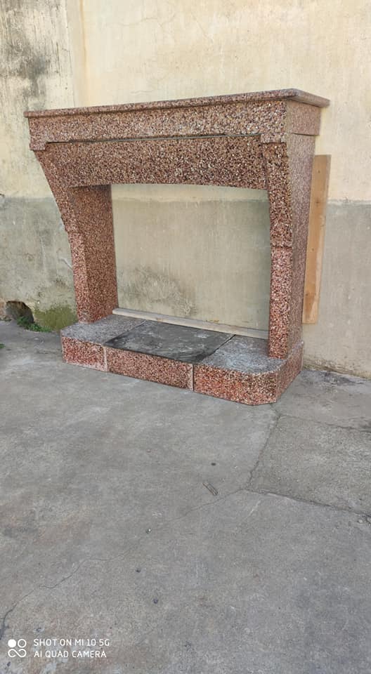 Granite and quartz fireplace, circa 1920