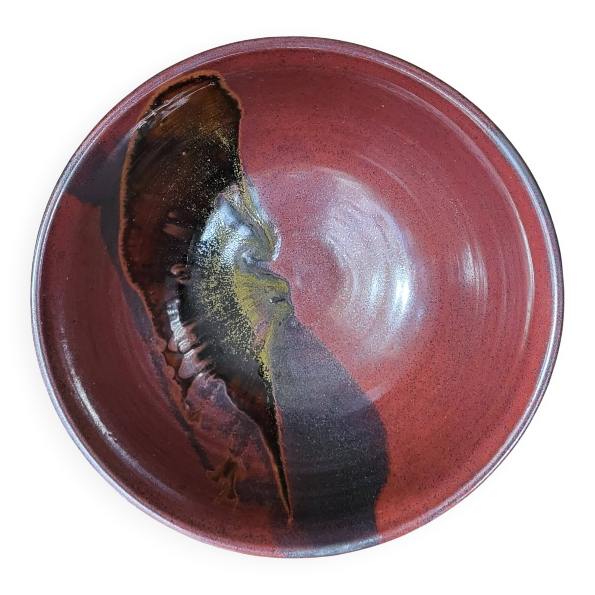 XXL stoneware salad bowl by Jean Cacheleux / Puisaye