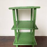 Table with 3 wood and bamboo trays