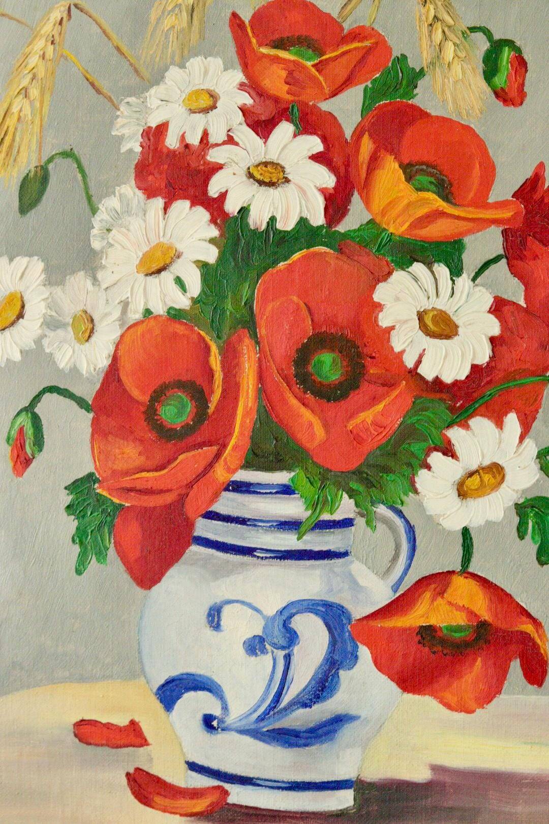 Nature morte aux coquelicots par B. Peters