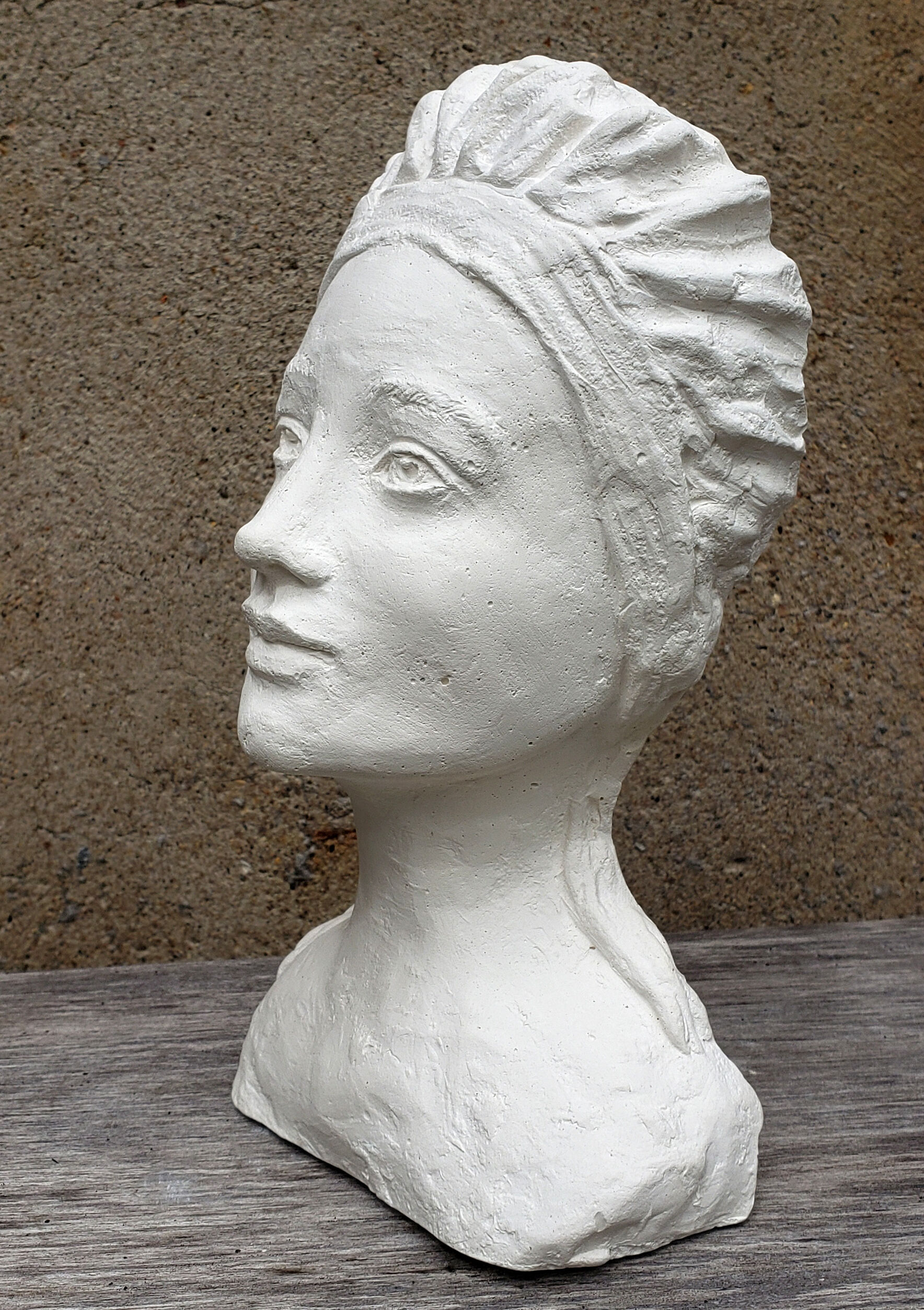 Woman bust in plaster