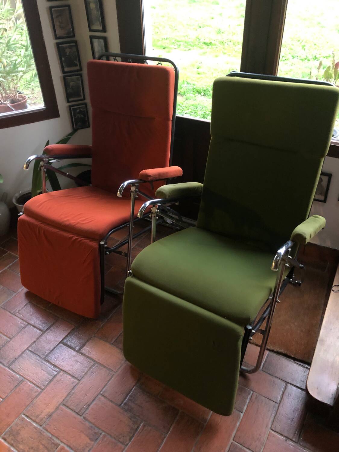 Pair of vintage Pierson reclining armchairs