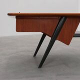 Coffee Table model 210, teak wood and ceramic,by Alfred Hendrickx, Belform