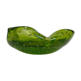 Green Sommerso Murano Glass Ashtray, Italy, 1960s