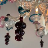Rezzonico Venetian Chandelier in Multicolored Venetian Glass, 6 Light Arms