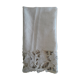 Nappe ancienne dentelle Richelieu lin blanc