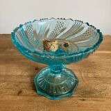Mini compotier in bluish glass