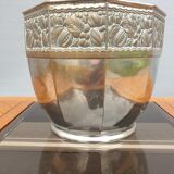 Art Deco chrome brass pot cache