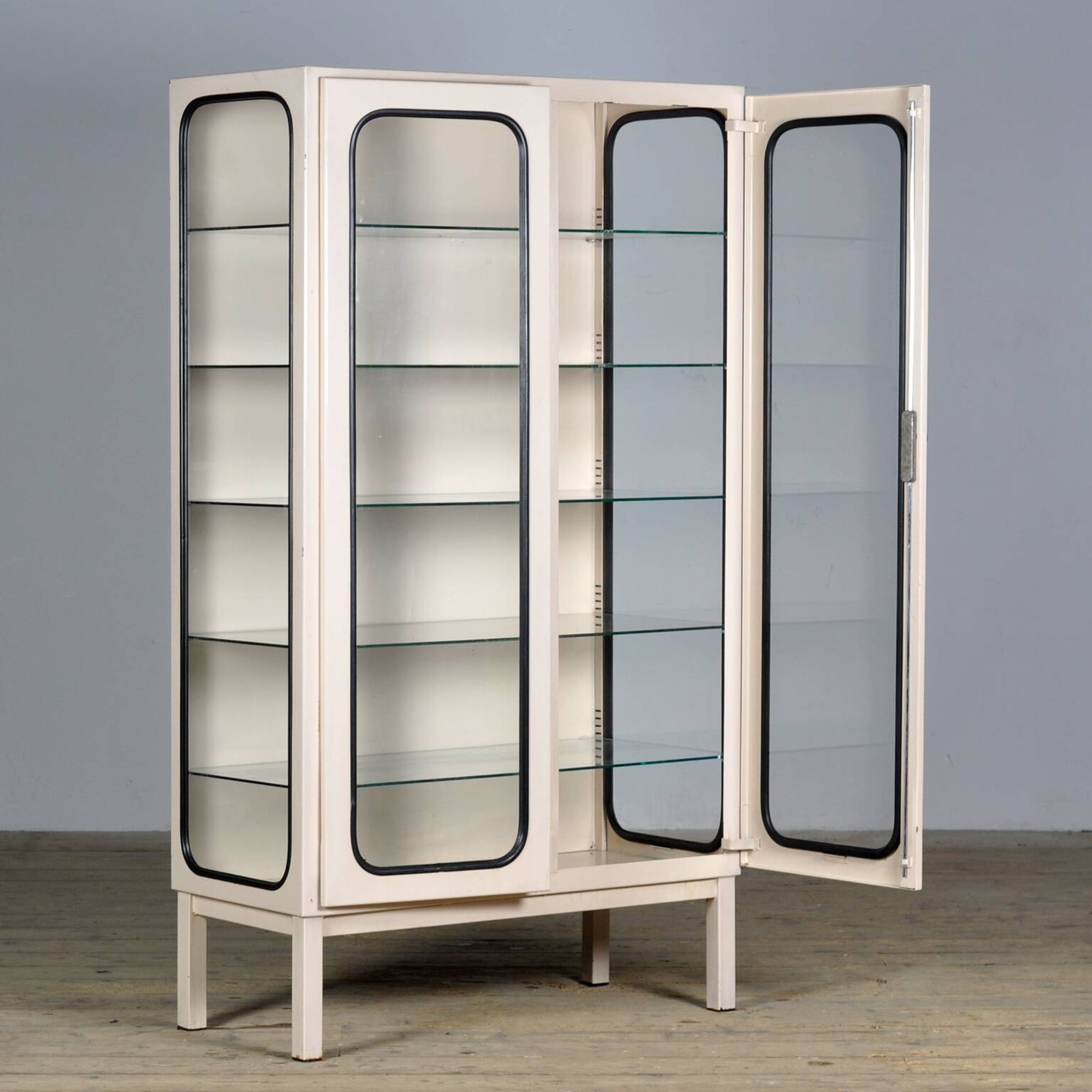 Vintage iron and glass medicine cabinet, 1970s