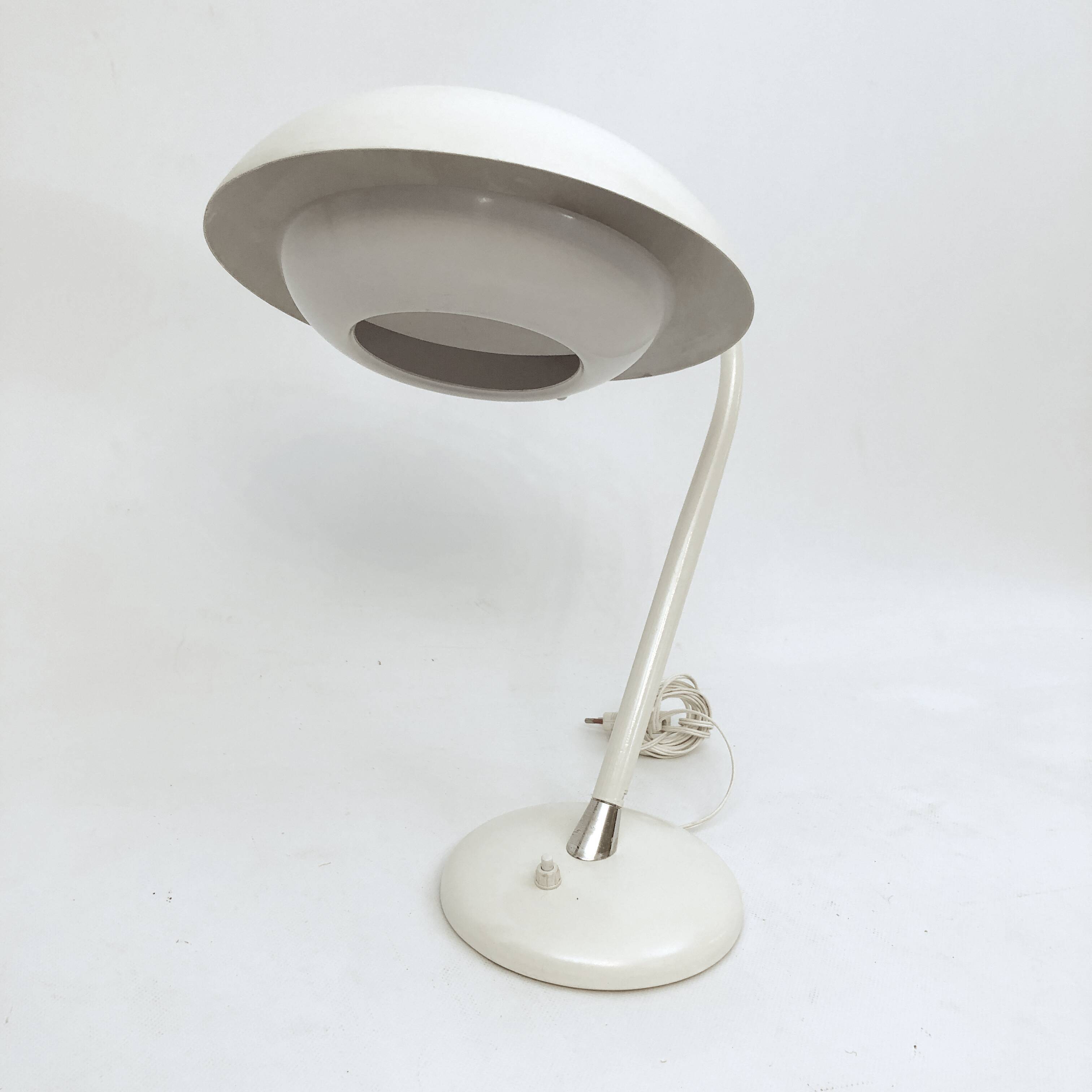 Lampe de table blanche italienne, Stilnovo années 1950